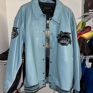 Avirex Men’s Baby Blue Leather Jacket (Limited Edition)